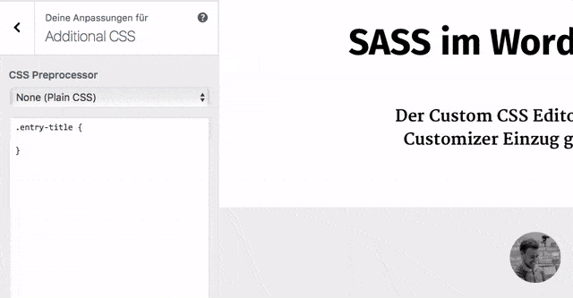 Demo: CSS Anpassung mittels Custom SASS